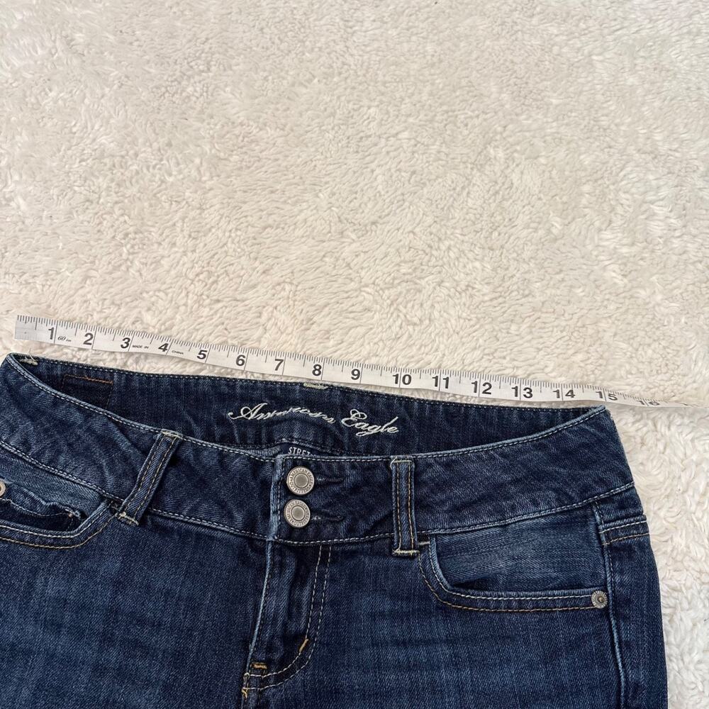 VTG Y2k 90s American Eagle Womens Low Rise Boot Cut Jeans 4L Dark Wash Preppy - Picture 4 of 7
